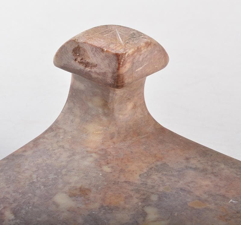 中国　玉石寿山石彫刻　四方香炉台　飾台　V　R5110