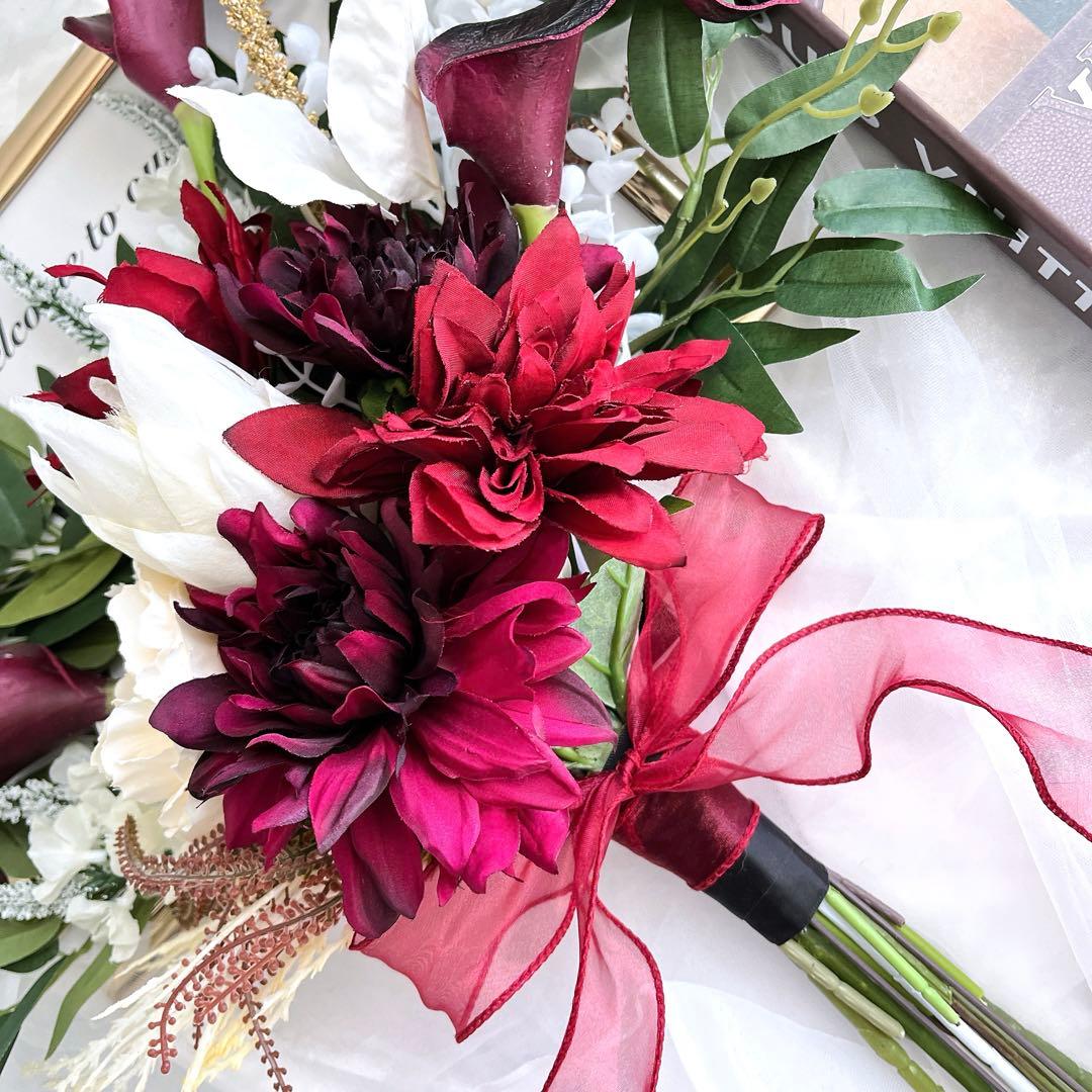 ウエディングブーケ クラッチブーケ アーティフィシャルフラワーブーケ 造花