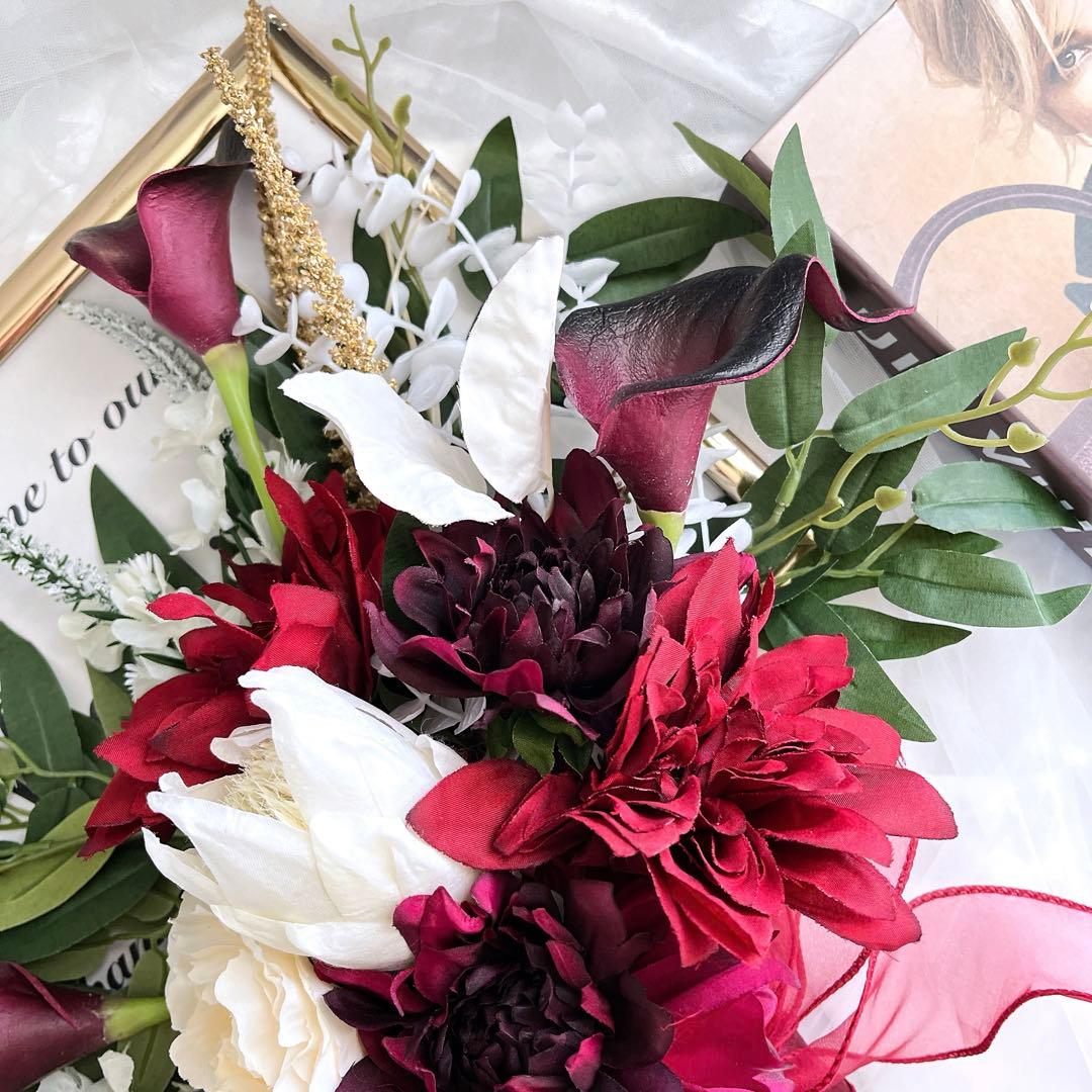 ウエディングブーケ クラッチブーケ アーティフィシャルフラワーブーケ 造花