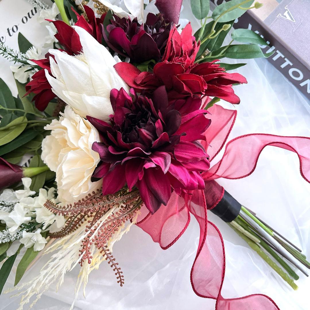 ウエディングブーケ クラッチブーケ アーティフィシャルフラワーブーケ 造花