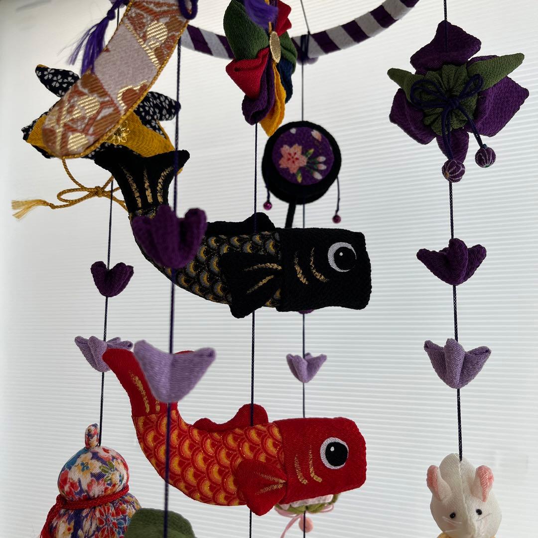 鯉のぼりの吊るし飾り (紫) 】ちりめん細工・さげもん・端午の節句