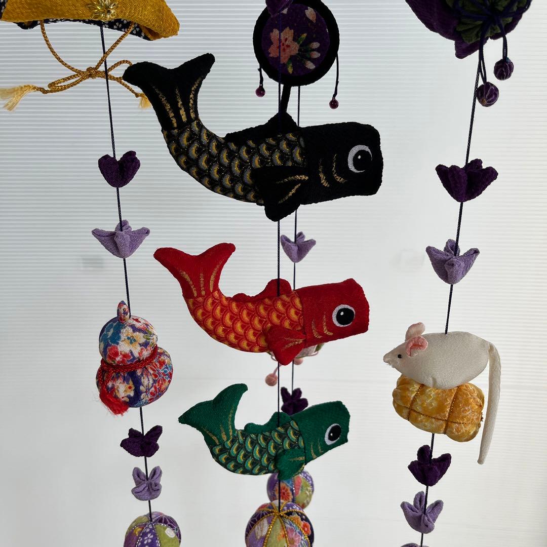 鯉のぼりの吊るし飾り (紫) 】ちりめん細工・さげもん・端午の節句