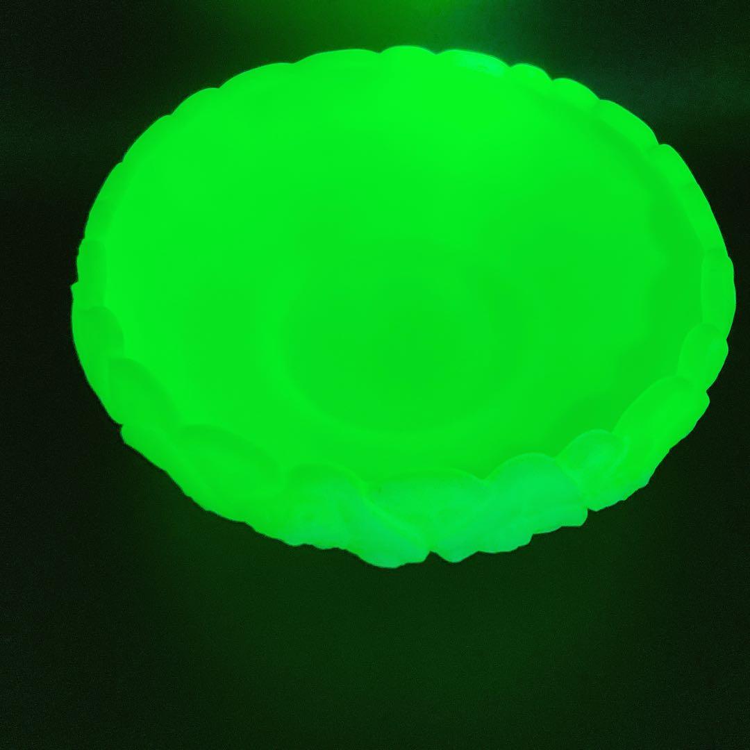 フェントン　ウランガラス　ディプレッショングラス　ボウル　カスタードガラス