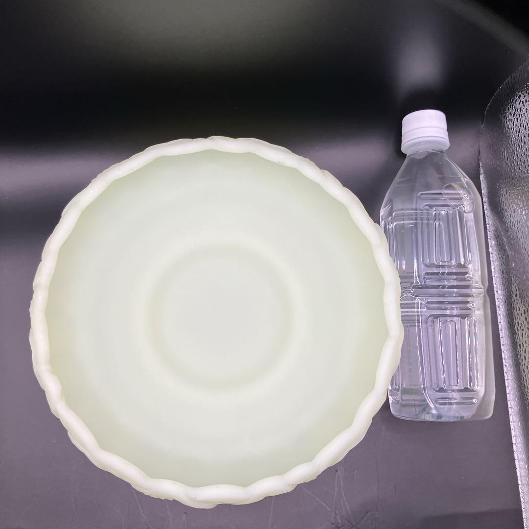 フェントン　ウランガラス　ディプレッショングラス　ボウル　カスタードガラス