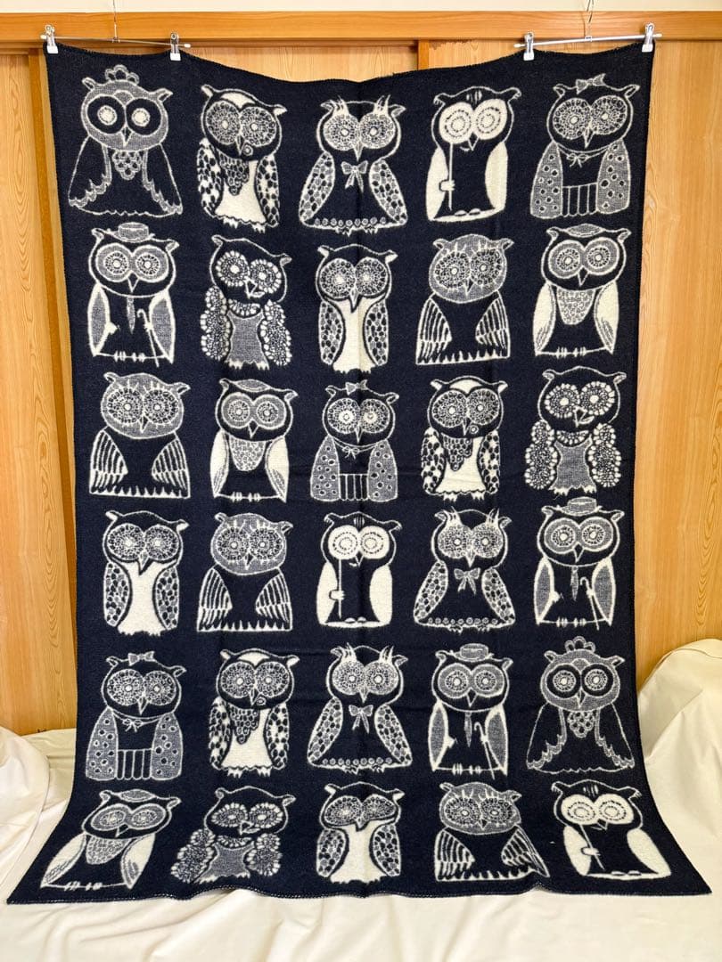 Klippan クリッパン　ブランケット　フクロウ柄　ミナペルホネン