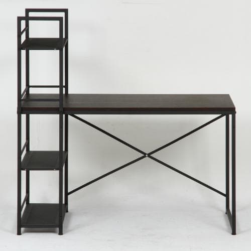 《新品・送料無料》ラック付きデスク ルール 奥行64cm ダークブラウン