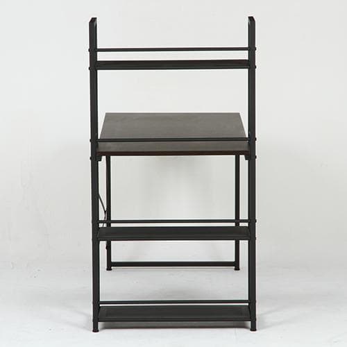 《新品・送料無料》ラック付きデスク ルール 奥行64cm ダークブラウン