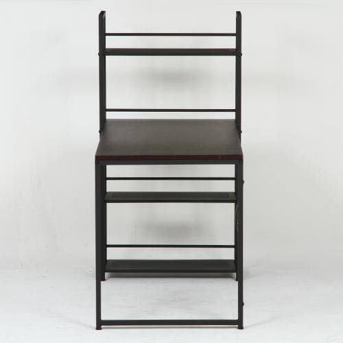 《新品・送料無料》ラック付きデスク ルール 奥行64cm ダークブラウン