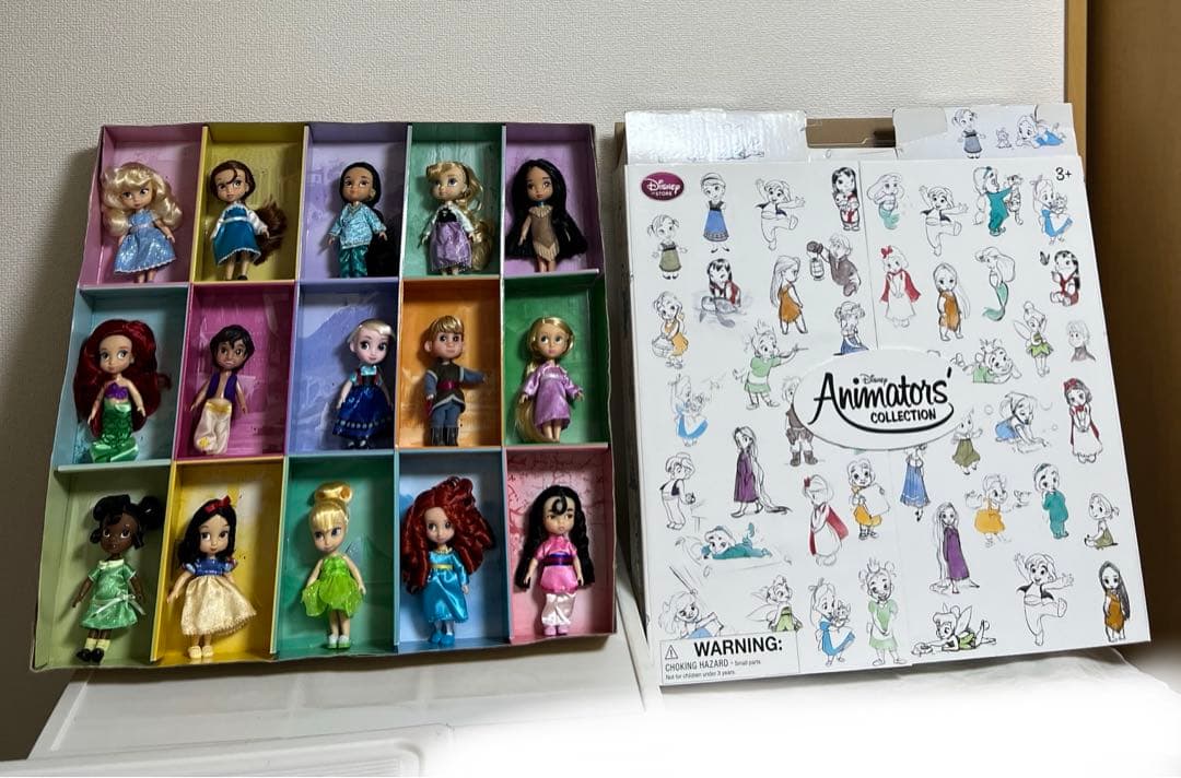 ディズニー、アニメータードール（ミニ）アラジン、ジャルミン（15体セット）