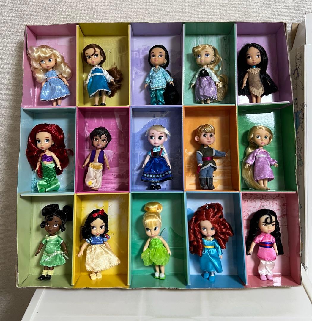 ディズニー、アニメータードール（ミニ）アラジン、ジャルミン（15体セット）