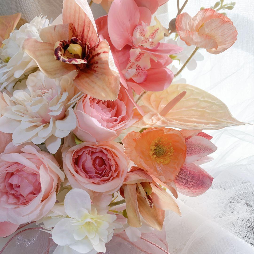 ヘッドパーツプレゼント ウエディング アーティフィシャルフラワー　クラッチブーケ