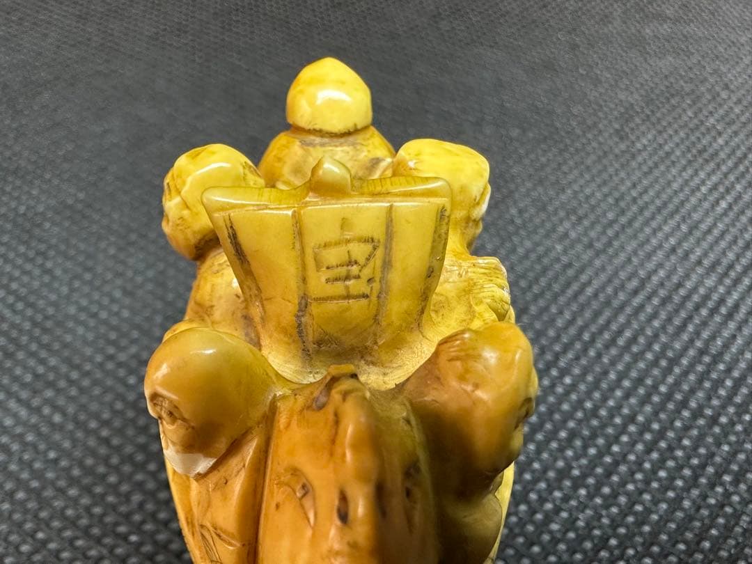 根付　宝船　七福神　アンティーク　歌舞伎　面変能人形根付　　象牙調　彫刻