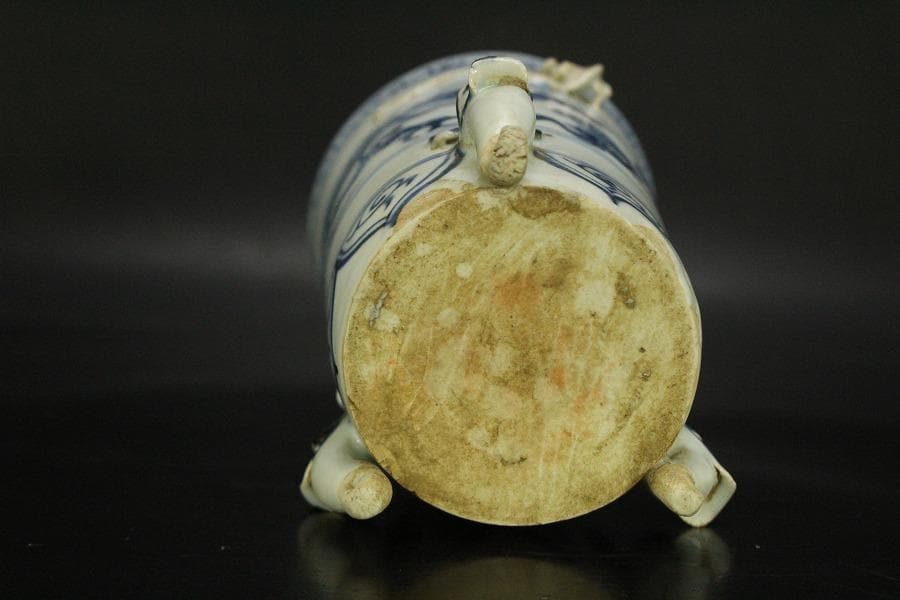 中国美術 青花 龍紋 筆筒(HA511)