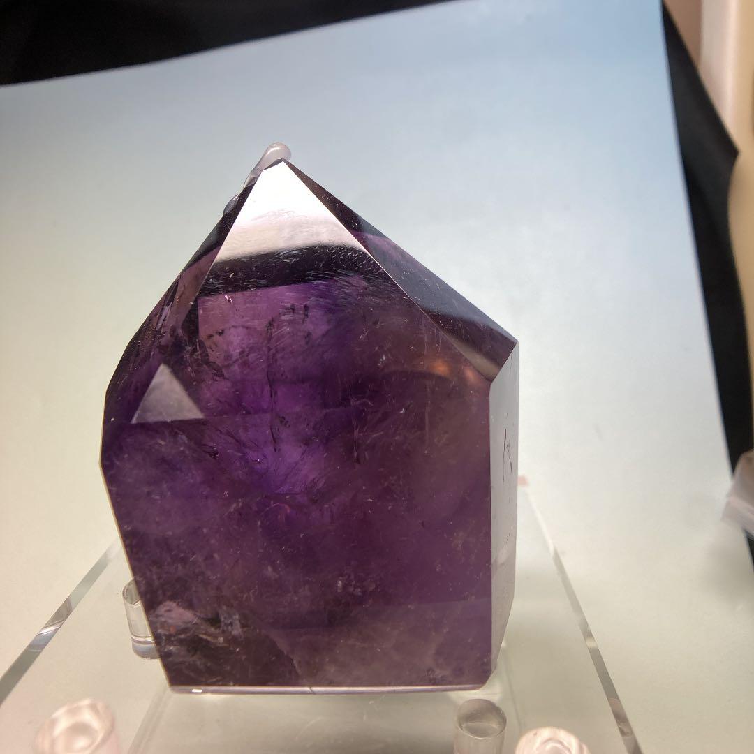 ちゅんちゅんアメジスト　ポイント　虹、キラキラ有り　249g