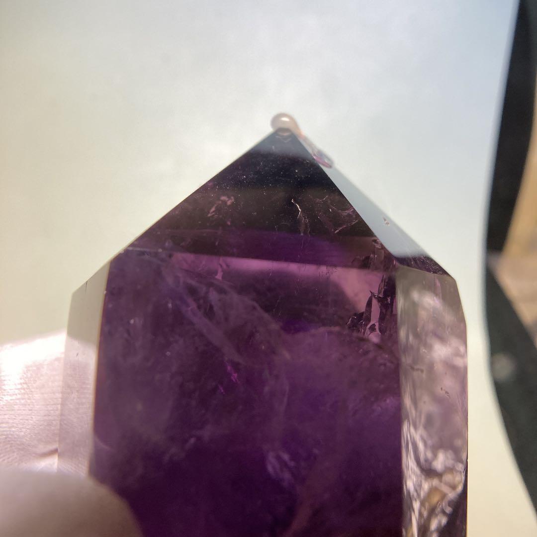 ちゅんちゅんアメジスト　ポイント　虹、キラキラ有り　249g