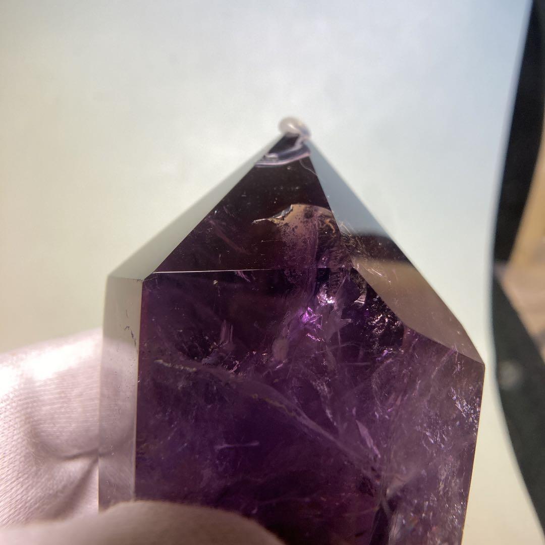 ちゅんちゅんアメジスト　ポイント　虹、キラキラ有り　249g