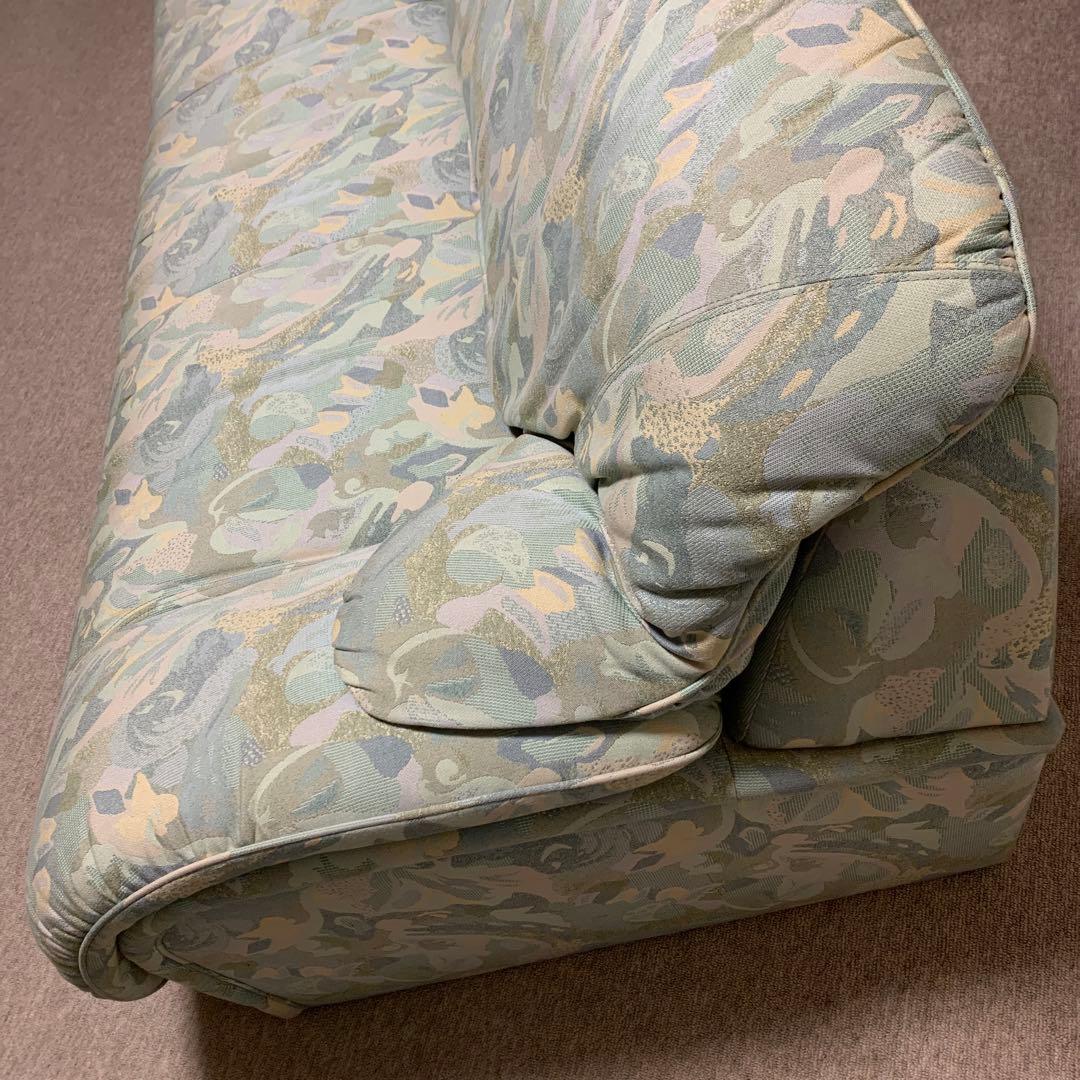 高級マルニ木工ヴィンテージ昭和レトロ平成レトロカモフラージュ柄 2人掛けソファ