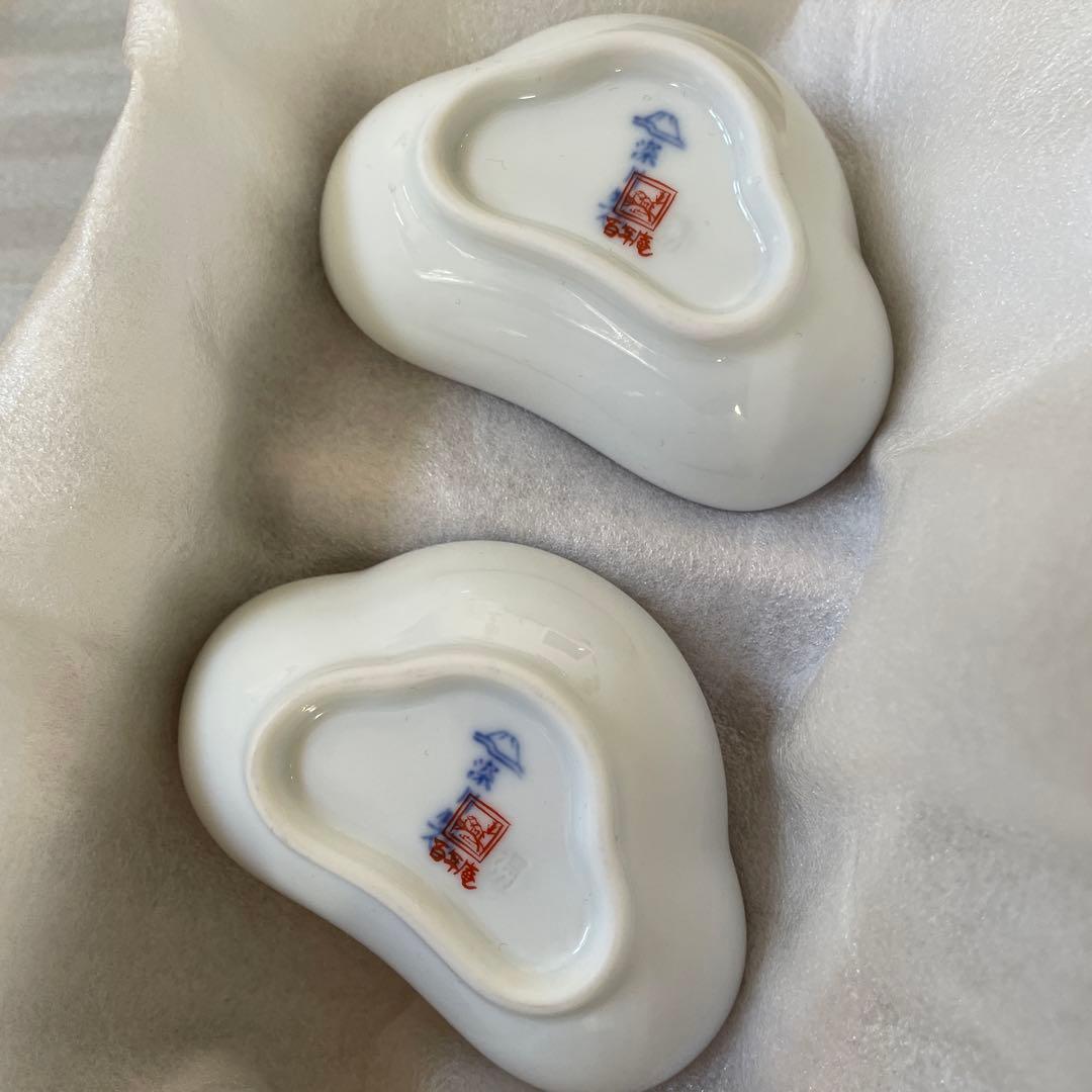 お値下【新品】深川製磁　百年庵　流水桜　松型千代口　猪口　豆鉢　醤油皿　2客