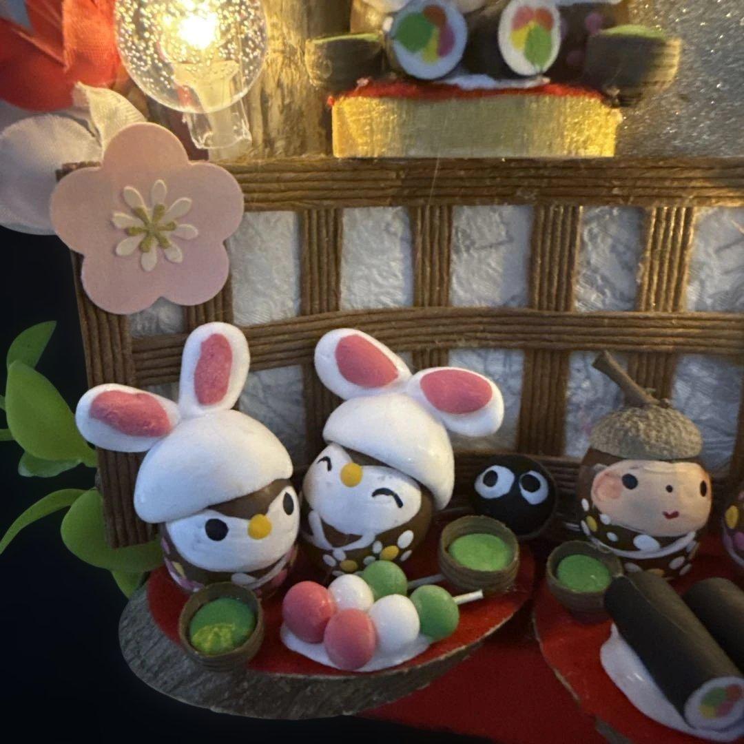 どんぐりアート♡節分オブジェライト＆かまくらオブジェライトダックス柴犬添え♡