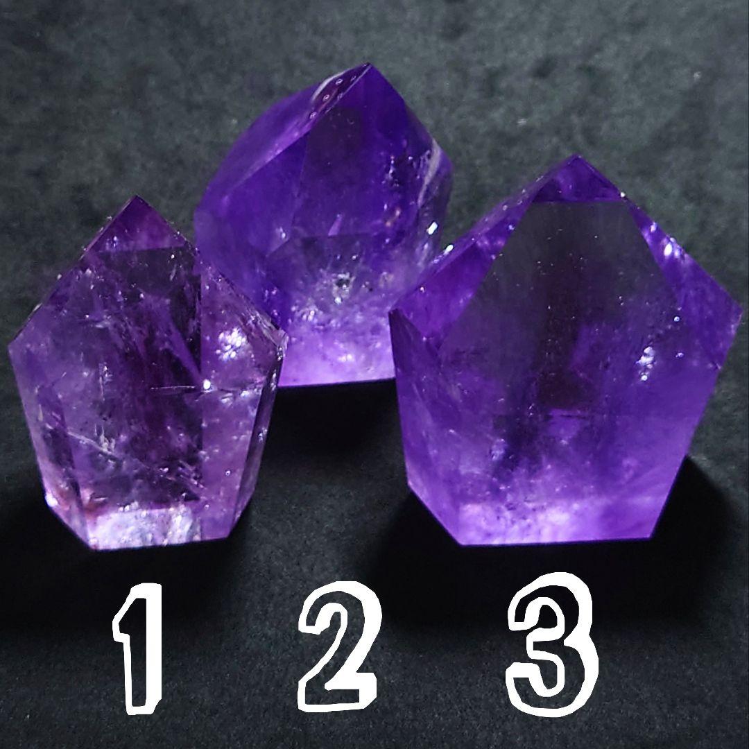 ★ジュエリークラスアメジスト ポリッシュポイント(虹入り) 194g③(SA+)