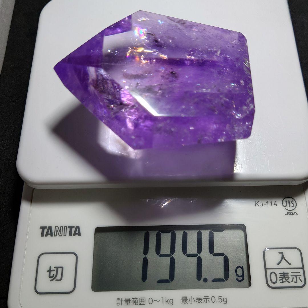 ★ジュエリークラスアメジスト ポリッシュポイント(虹入り) 194g③(SA+)