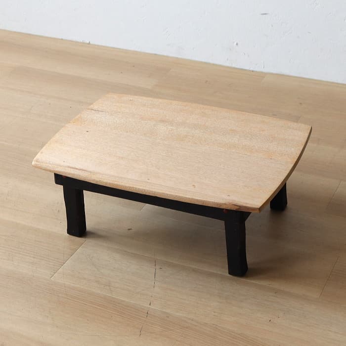 アンティーク 小ちゃぶ台 ラワン 無垢材 古家具 折り畳み ブラック