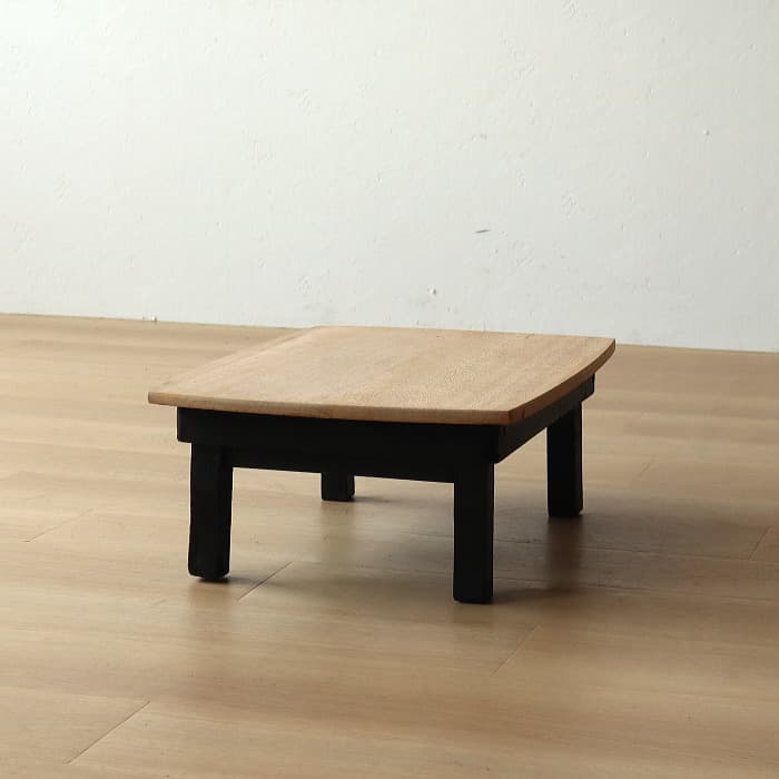 アンティーク 小ちゃぶ台 ラワン 無垢材 古家具 折り畳み ブラック