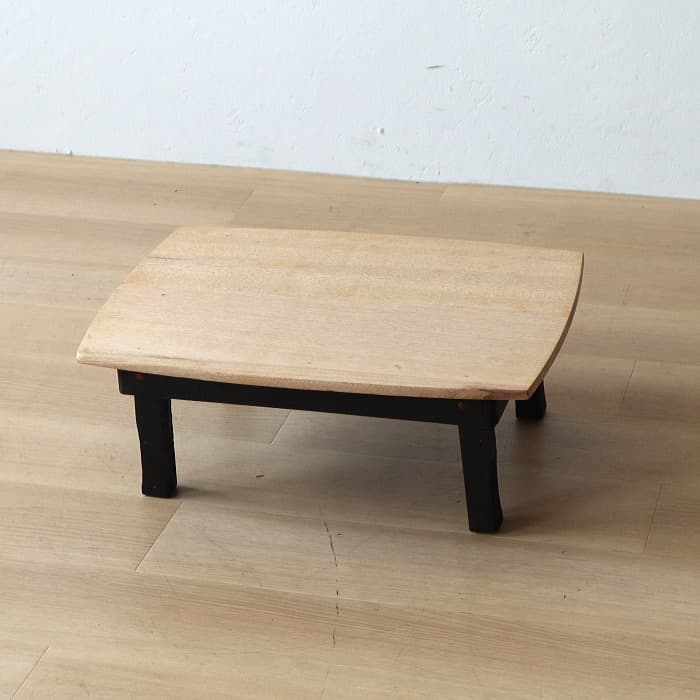 アンティーク 小ちゃぶ台 ラワン 無垢材 古家具 折り畳み ブラック