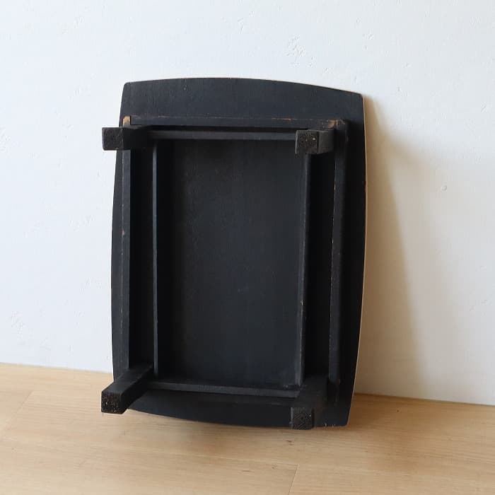 アンティーク 小ちゃぶ台 ラワン 無垢材 古家具 折り畳み ブラック