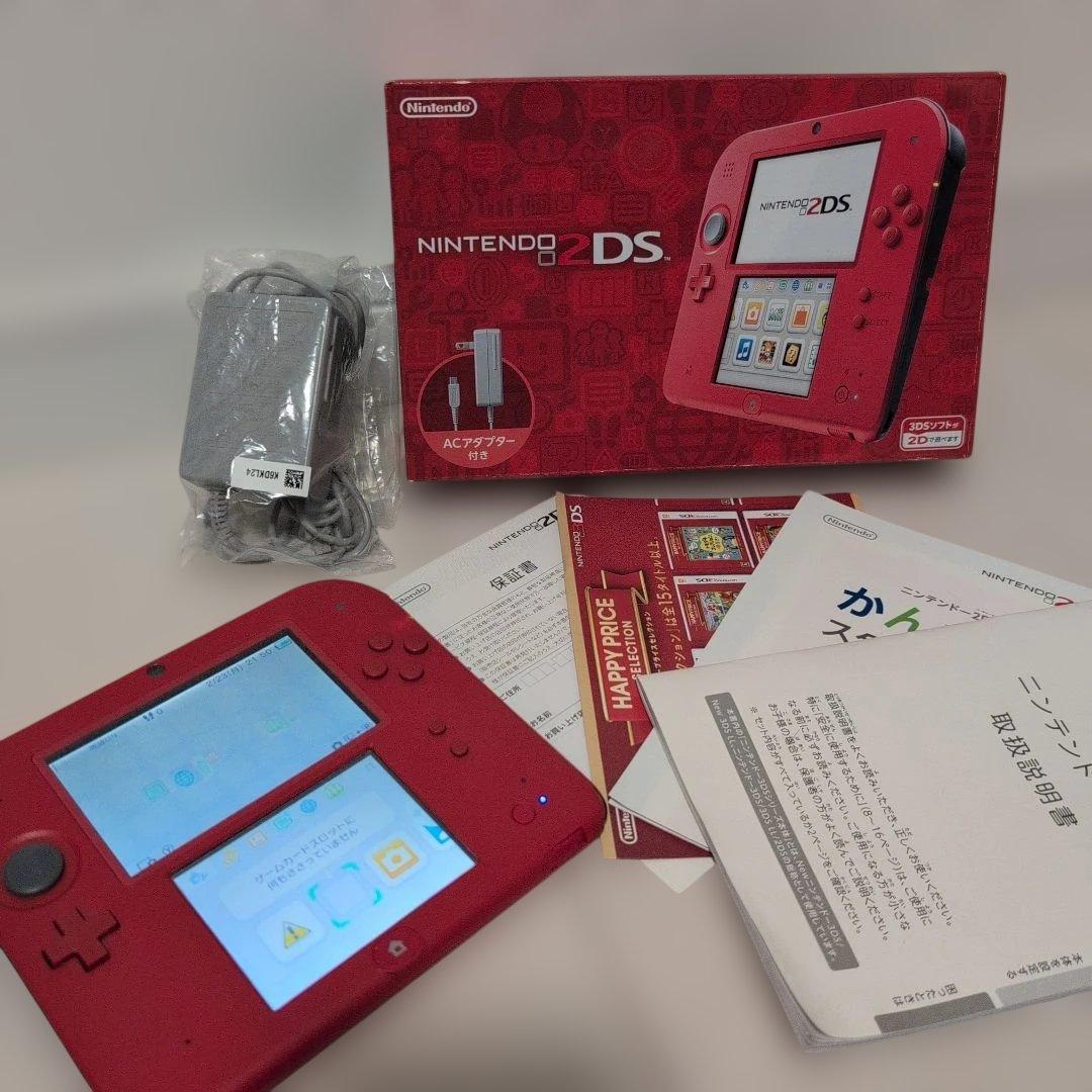 動作良好】ニンテンドー2DS レッド 本体 外箱 付属品付き - メルカリ