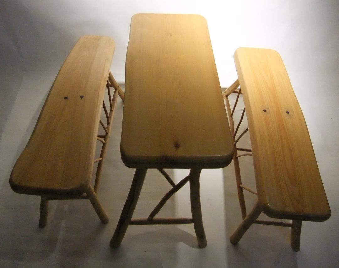 【稀少レア】デザイン木椅子★3点セット★アート芸術作品★手作りハンドメイド