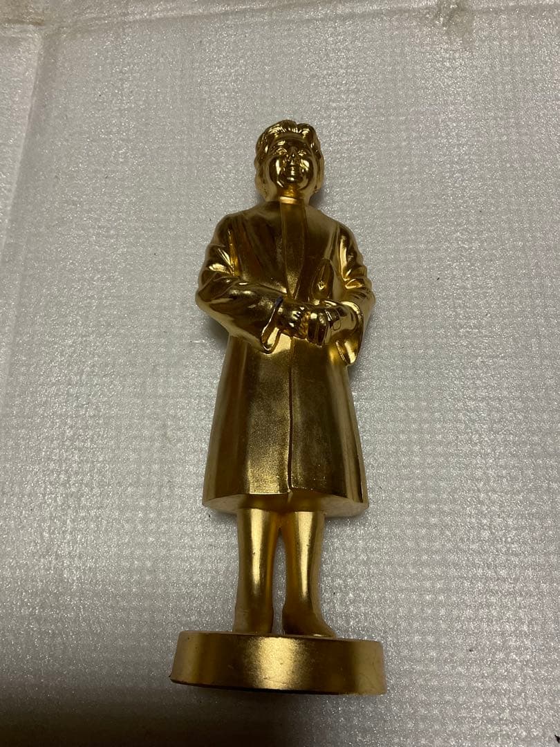 昭和天皇陛下様／御在位五十周年記念　記念立像【メタル製　金メッキ】。