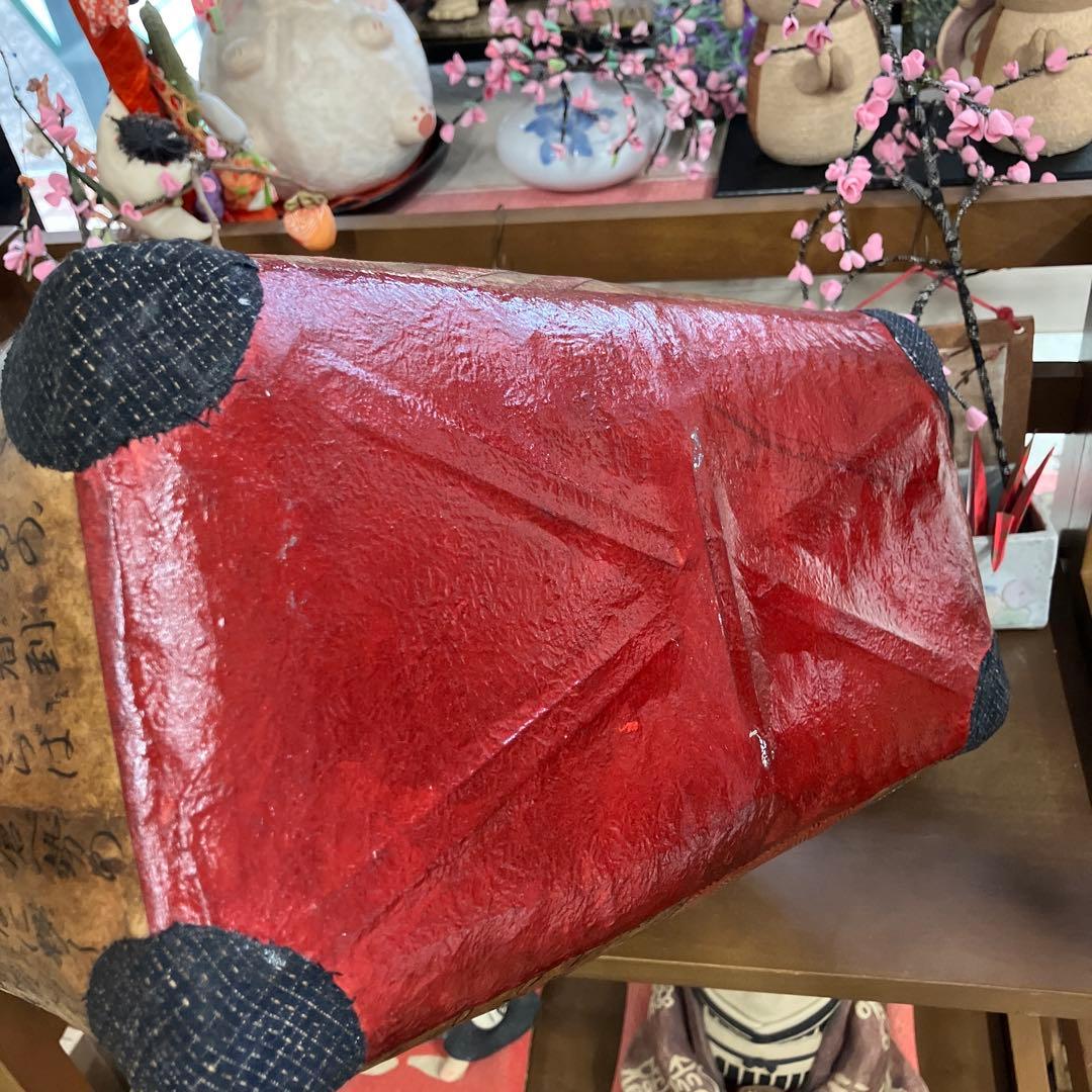 一閑張り　カゴバッグ　柿渋　和紙　古文書　鎌倉彫調書　友禅紙　日本文化