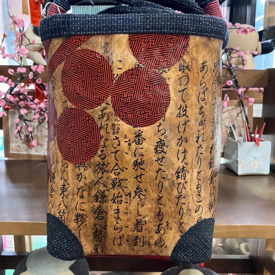 一閑張り　カゴバッグ　柿渋　和紙　古文書　鎌倉彫調書　友禅紙　日本文化