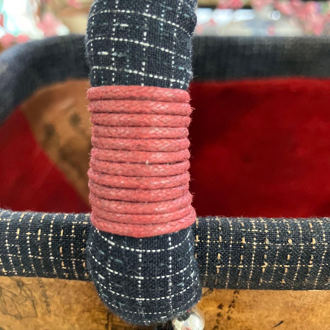 一閑張り　カゴバッグ　柿渋　和紙　古文書　鎌倉彫調書　友禅紙　日本文化