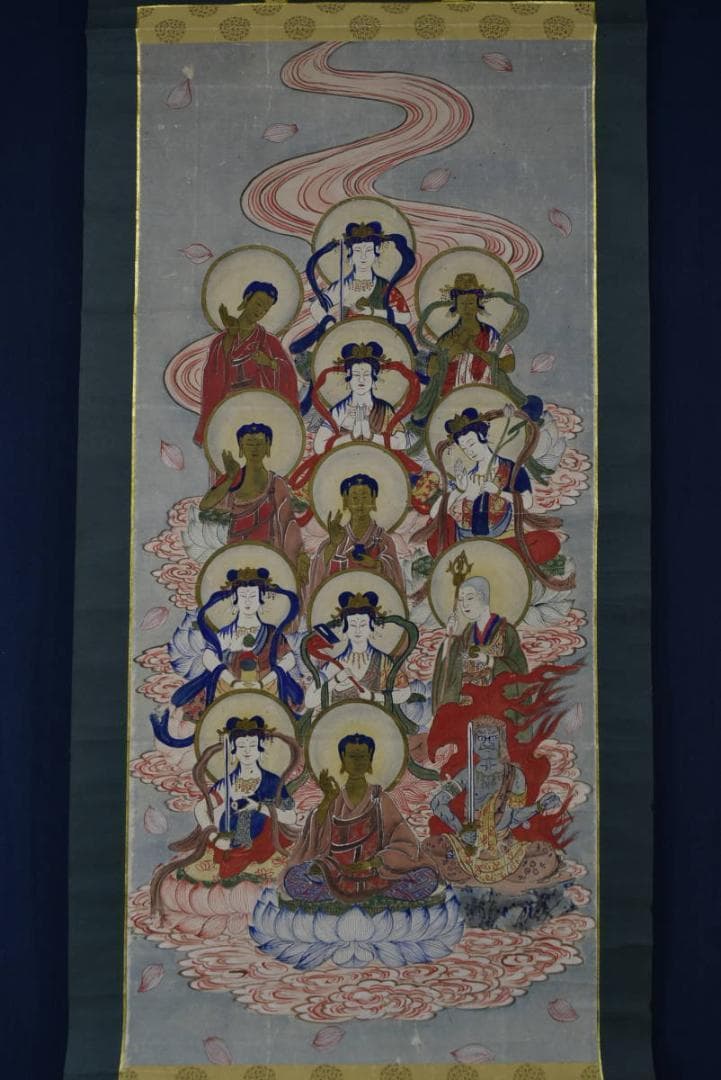 作者不詳/十三佛図/十三仏図/古画人物図/仏画/掛軸/名家伝来/AA-231