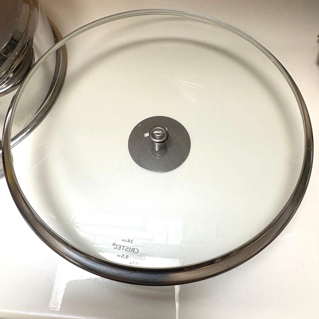 CRISTEL 浅鍋 チェリーテラス 24cm 未使用の蓋付き