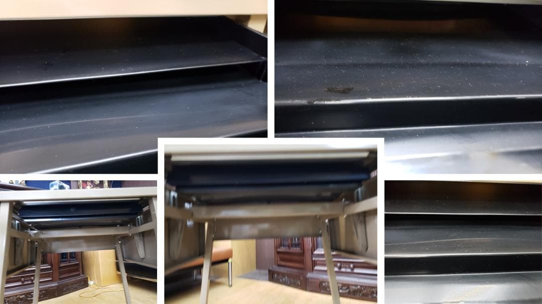 I11　未使用品　オカムラ　okamura　バタフライ式作業台キャスター付き2台