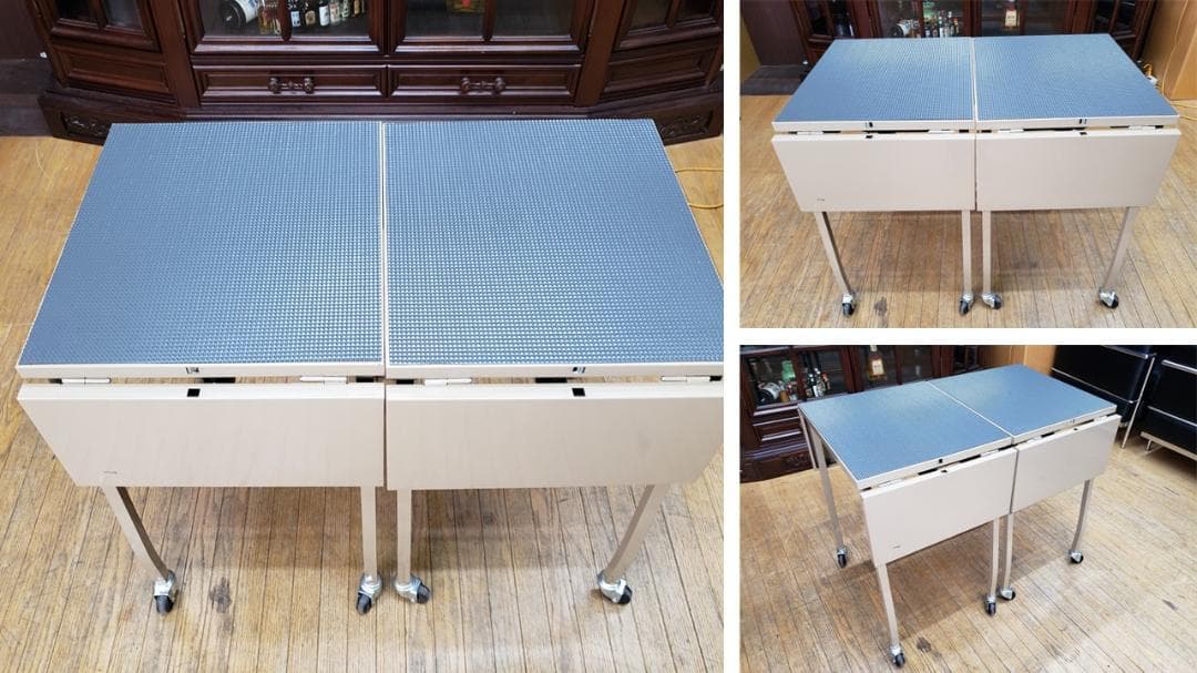 I11　未使用品　オカムラ　okamura　バタフライ式作業台キャスター付き2台