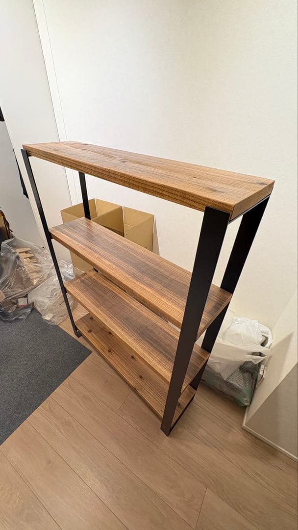 【美品】KANADEMONO THE SHELF 無垢杉ブラックスチール