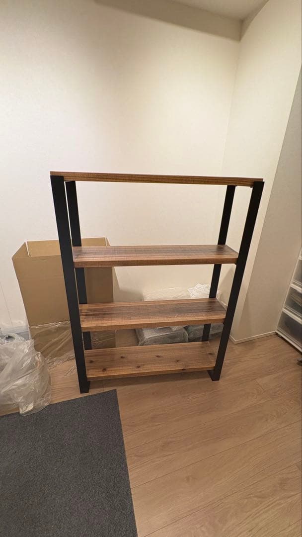 【美品】KANADEMONO THE SHELF 無垢杉ブラックスチール