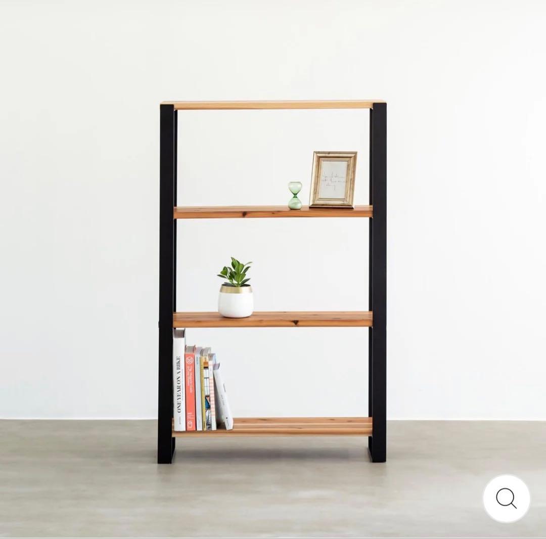【美品】KANADEMONO THE SHELF 無垢杉ブラックスチール