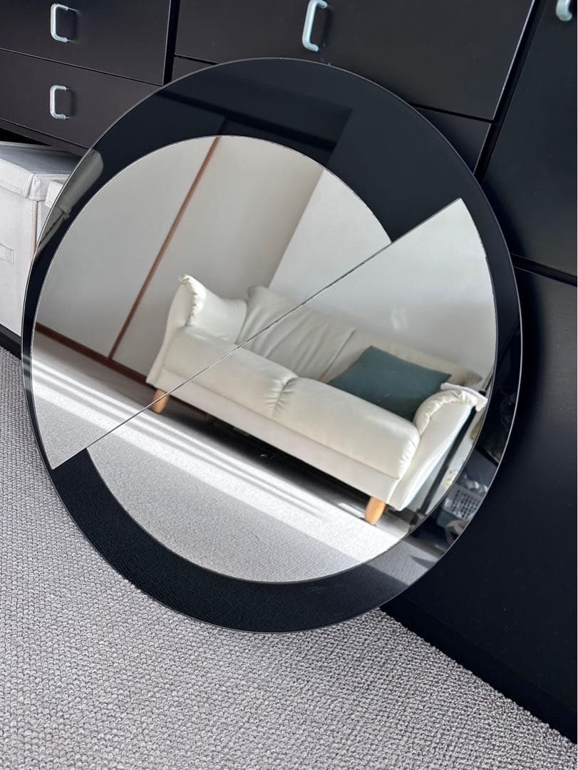 【昭和60年代】おしゃれ壁掛けミラー【双葉家具】