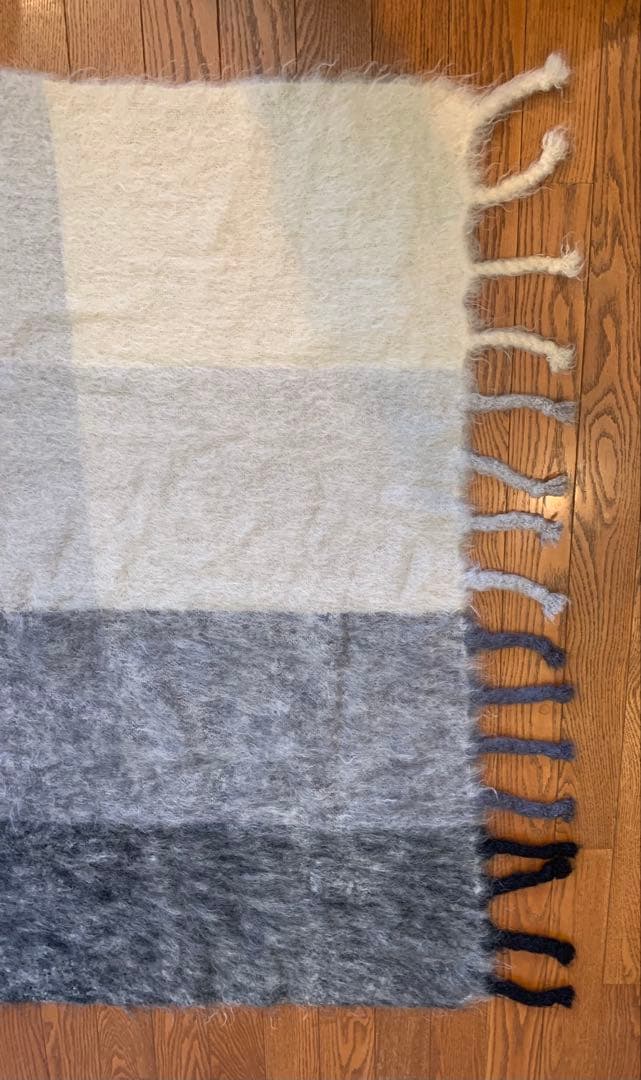 希少エルメス.大判モヘアブランケット・ 北欧織物作家レーナレヴェルと