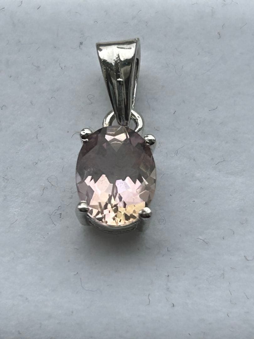 特価‼️トルマリン　オーバル　シルバーメッキ　ペンダント