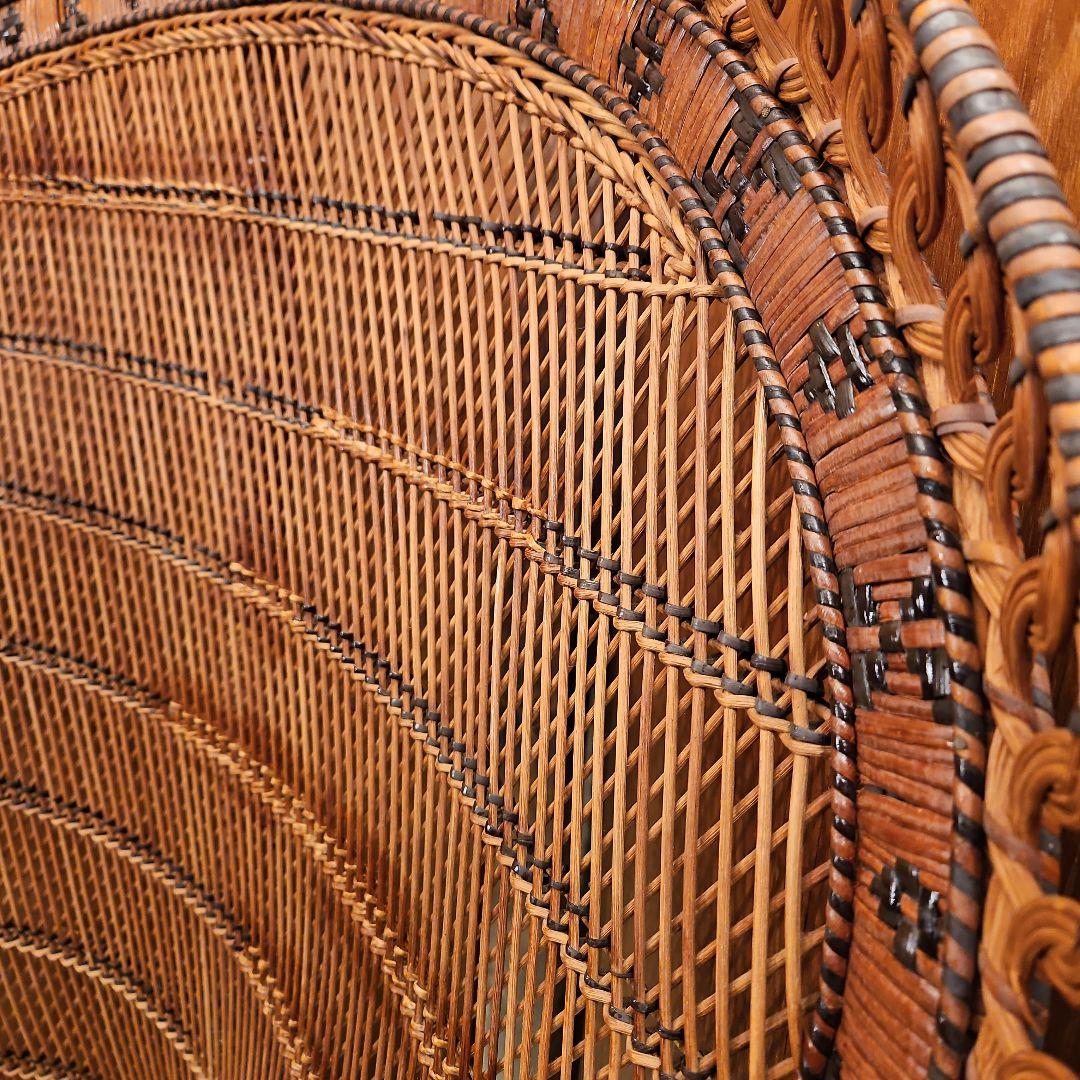 特大 希少 ヴィンテージ ピーコックチェア ラタンピーコック エマニエル婦人