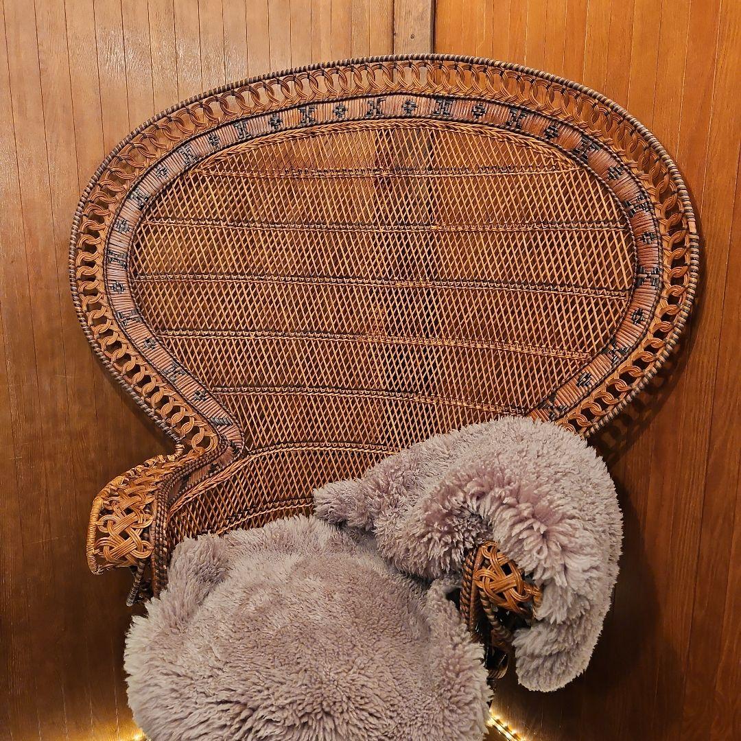 特大 希少 ヴィンテージ ピーコックチェア ラタンピーコック エマニエル婦人