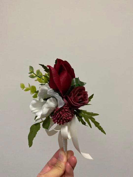 アネモネ　クラッチブーケandブートニア　結婚式　ブーケ