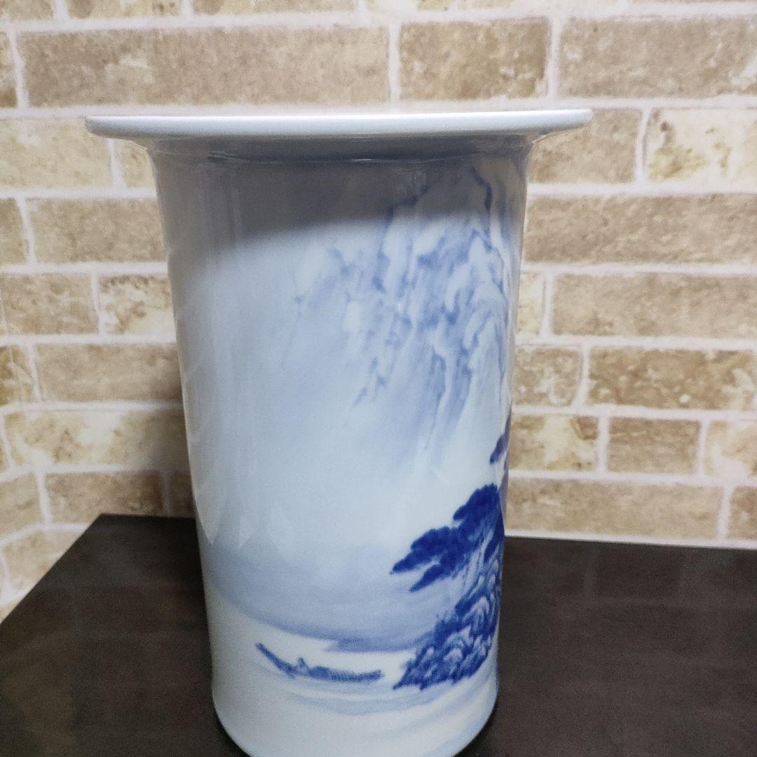 【希少】有田焼 深川製磁 オールド深川製磁 伝統工芸士 村島昭文作 花瓶 花入