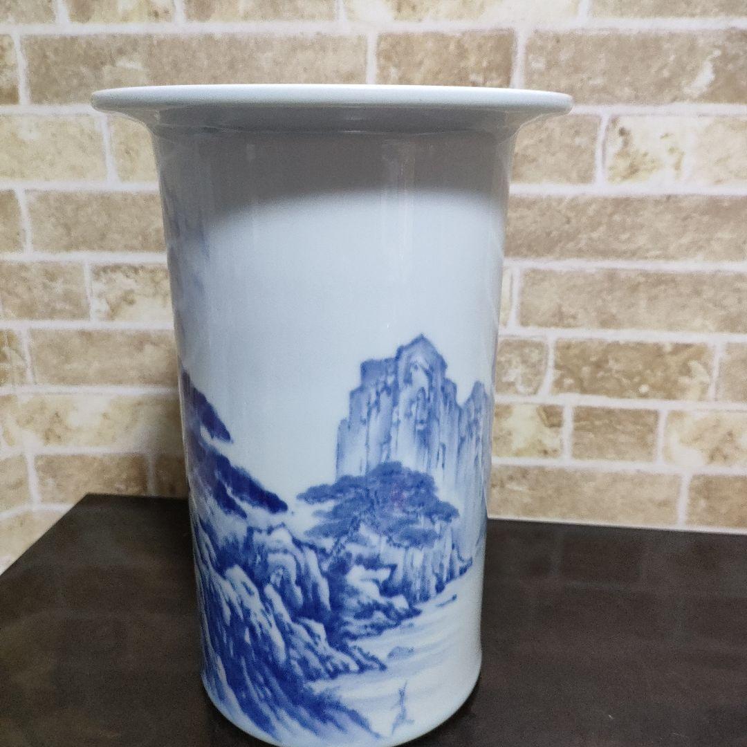 【希少】有田焼 深川製磁 オールド深川製磁 伝統工芸士 村島昭文作 花瓶 花入